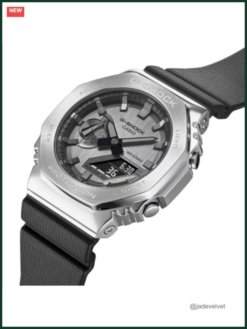 G-Shock GM2100 Metal Watch, Stainless Steel Case, Resin Band, Quartz, Water